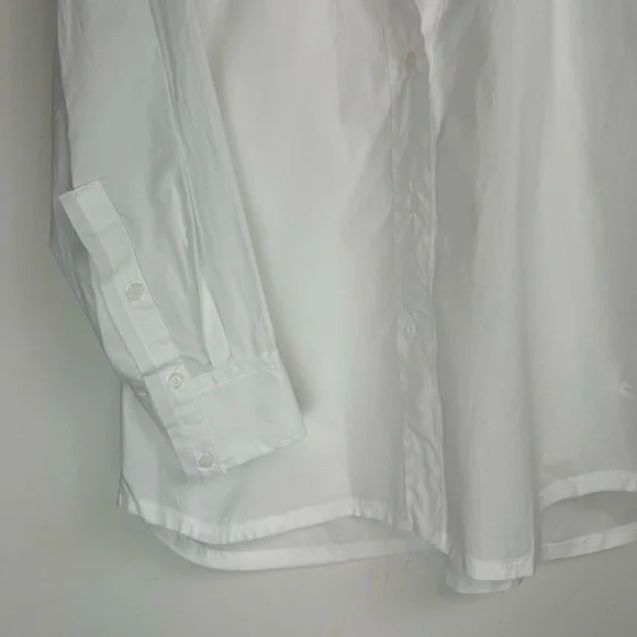 NWT Zara White Oversized Poplin Shirt Sz XS Button Down - Picture 9 of 16